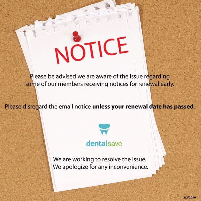 DentalSave Email Error Notice